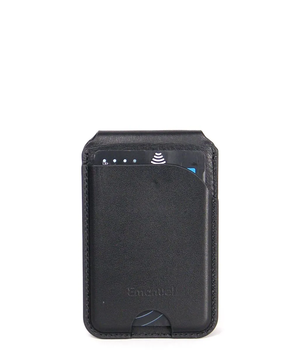 ארנק מעור נצמד לטלפון B שחור – תמונה 3