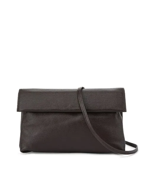 תיק לנשים דגם חלוקים מיני עור טקסטורת פסים חום מעצבת נטע שדה