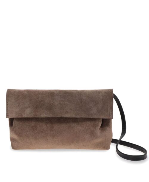 תיק לנשים נטע שדה חלוקים מיני זמש אפור (1)