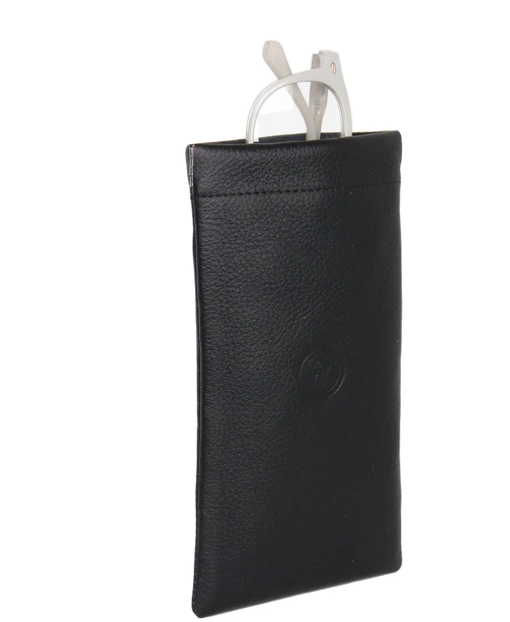 נרתיק למשקפיים מעור נאפה שחור – תמונה 2