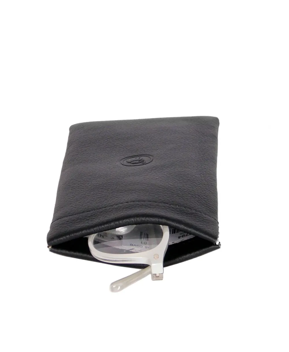 נרתיק למשקפיים מעור נאפה שחור – תמונה 3