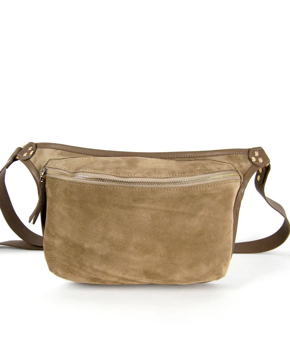 תיק פאוץ מעור לנשים נטע שדה אירוס אפור זמש (1)