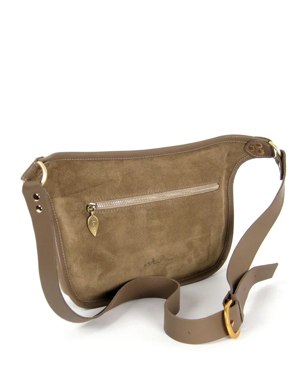 תיק פאוץ מעור לנשים אירוס אפור | נטע שדה – תמונה 4