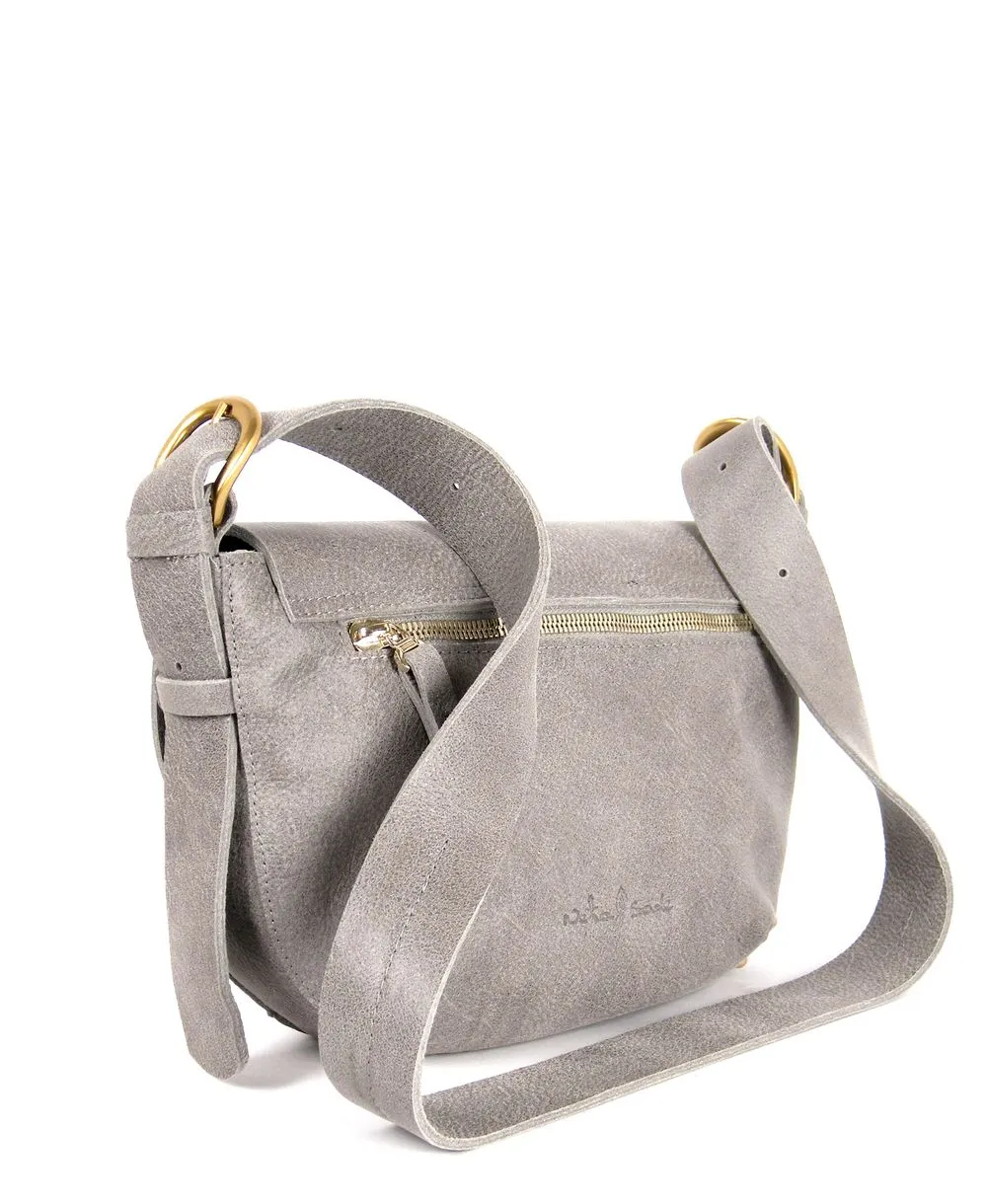 תיק צד מעור לנשים יקינתון אפור | נטע שדה – תמונה 5