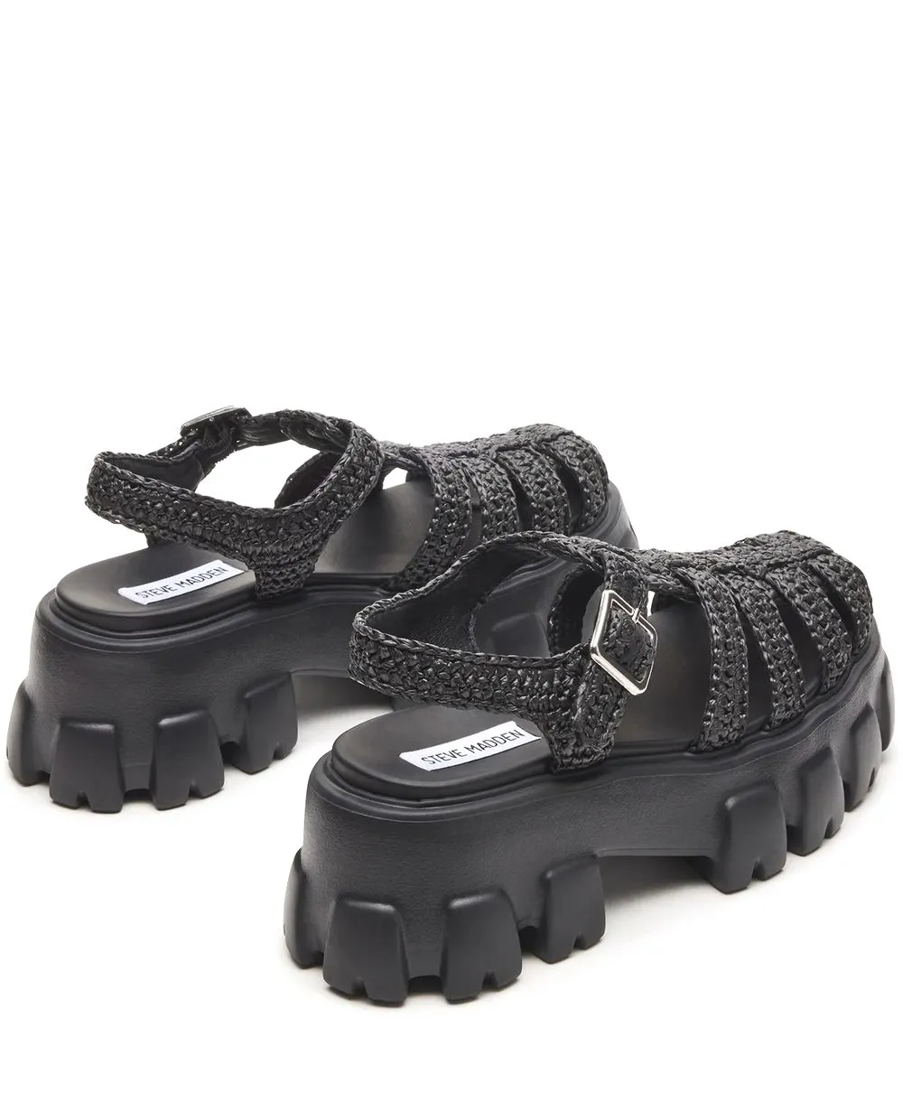 סנדל פלטפורמה לנשים ECHO שחור | סטיב מאדן – תמונה 3