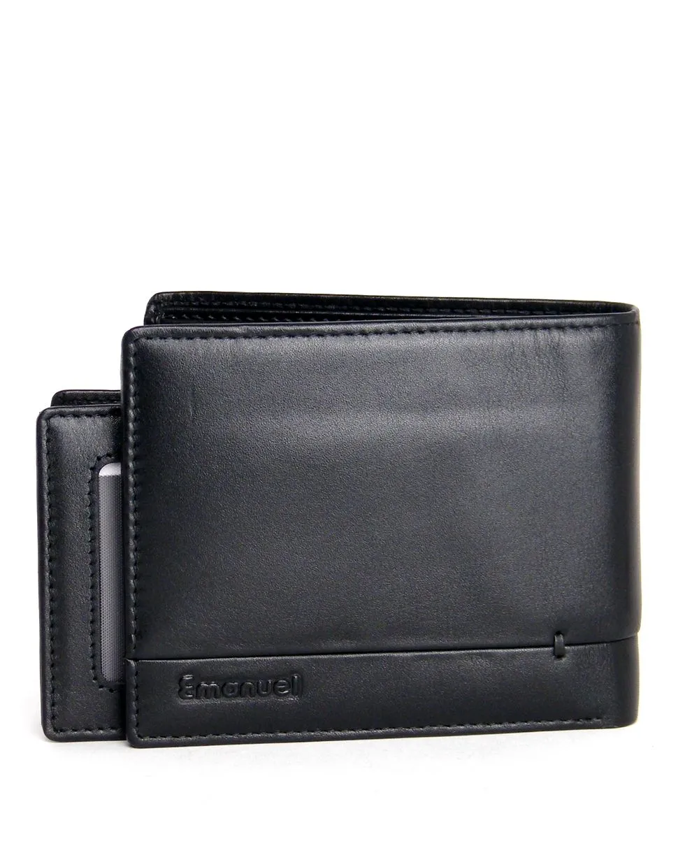 ארנק לגבר דגם Vault Touch תעודה נשלפת עור נאפה שחור