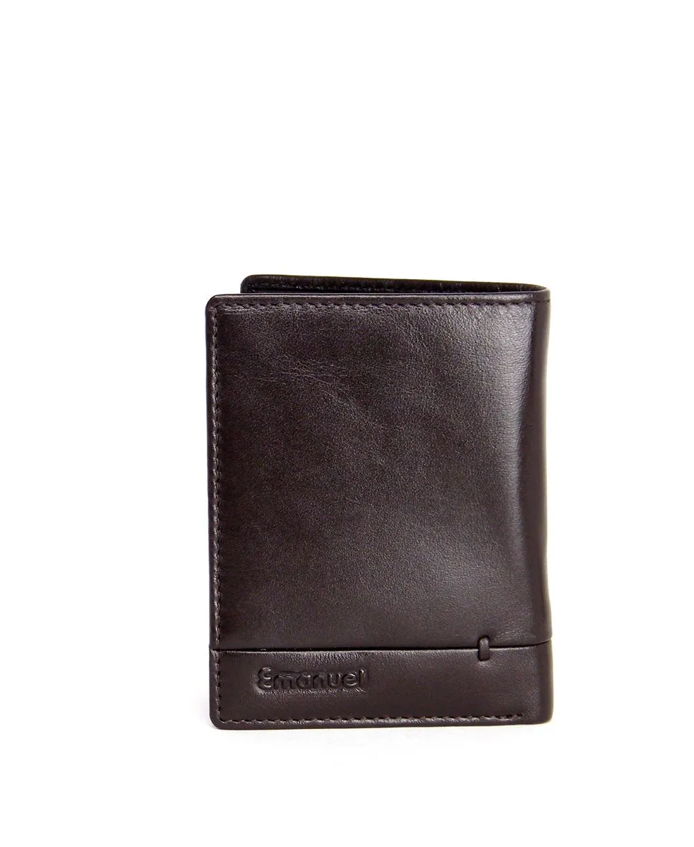 ארנק לגבר סגירת מגנט Magnet Lock עור נאפה חום (1)