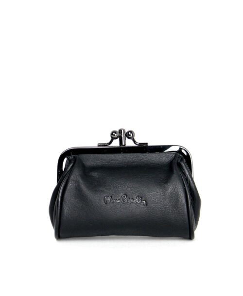 ארנק למטבעות 2 תאים עור נאפה שחור (1)