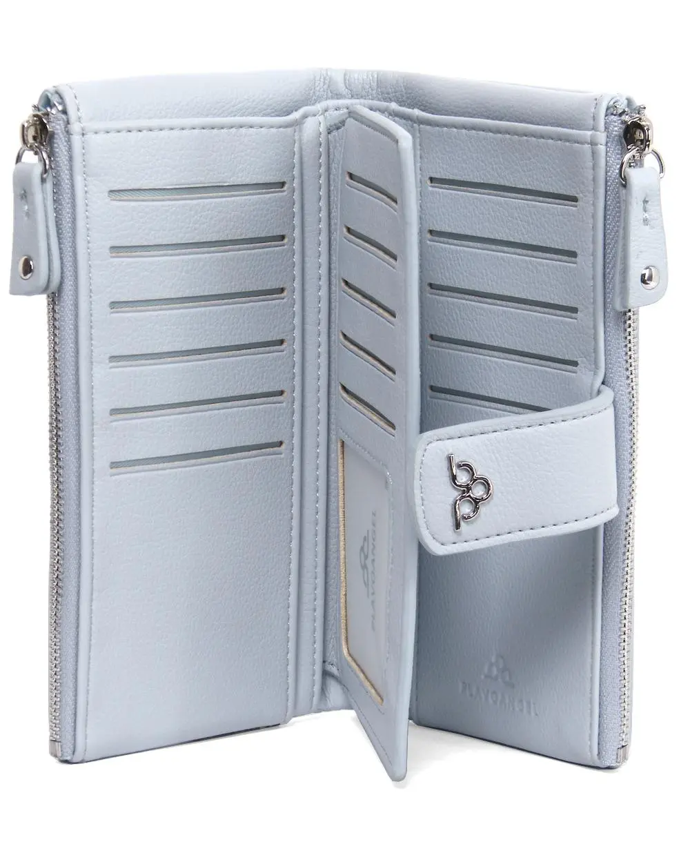 ארנק לנשים vegan כרטיסים גדול תכלת – תמונה 2