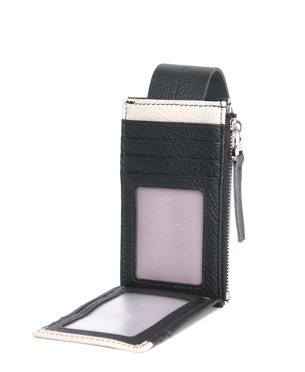 ארנק כרטיסים לנשים מעור שחור ואבן | נטע שדה – תמונה 2