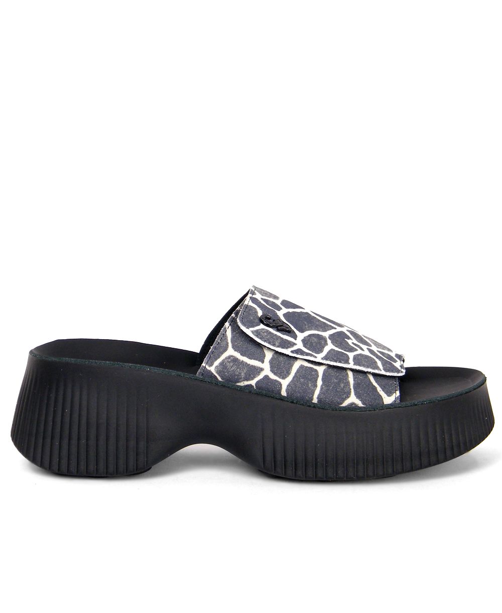 כפכף פלטפורמה פנטזי סנדל SATINE ג'ירף שחור