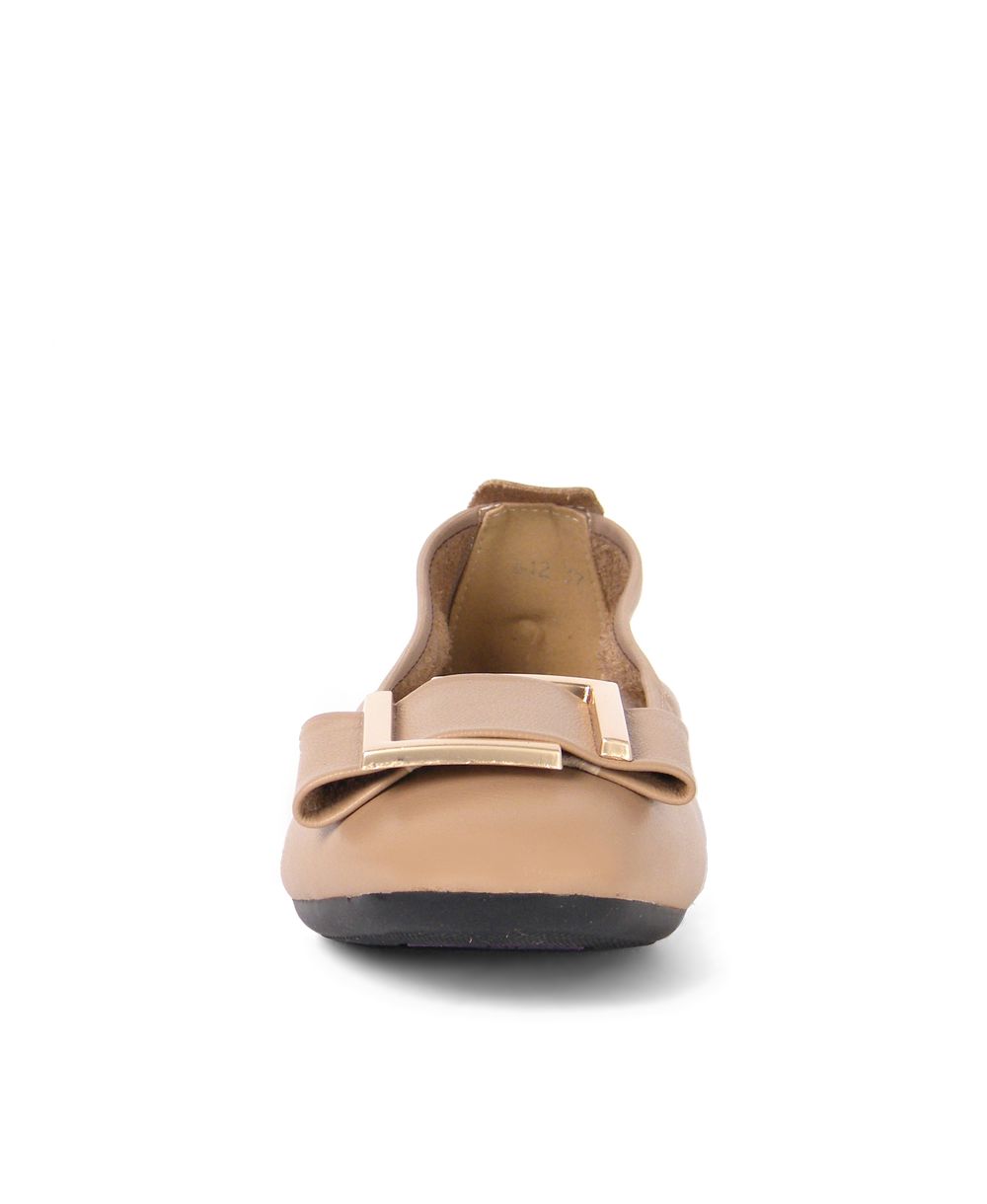 נעלי בלרינה מעור קאמל 41 – תמונה 3