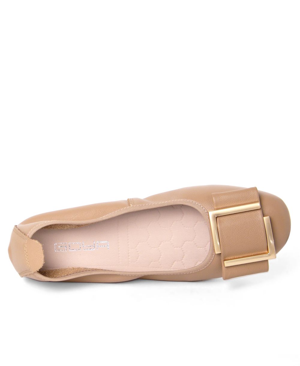 נעלי בלרינה מעור קאמל 41 – תמונה 5