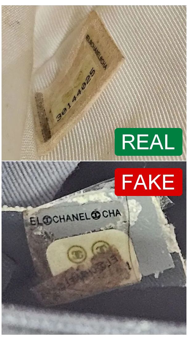 השוואה בין תג סדרתי מקורי של שאנל לבין תג מזויף
