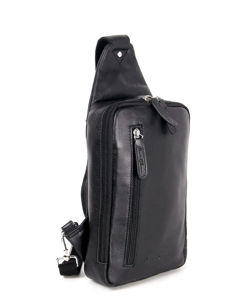 תיק אוכף שחור מעור נאפה לגבר | Alberto Bellucci – תמונה 2