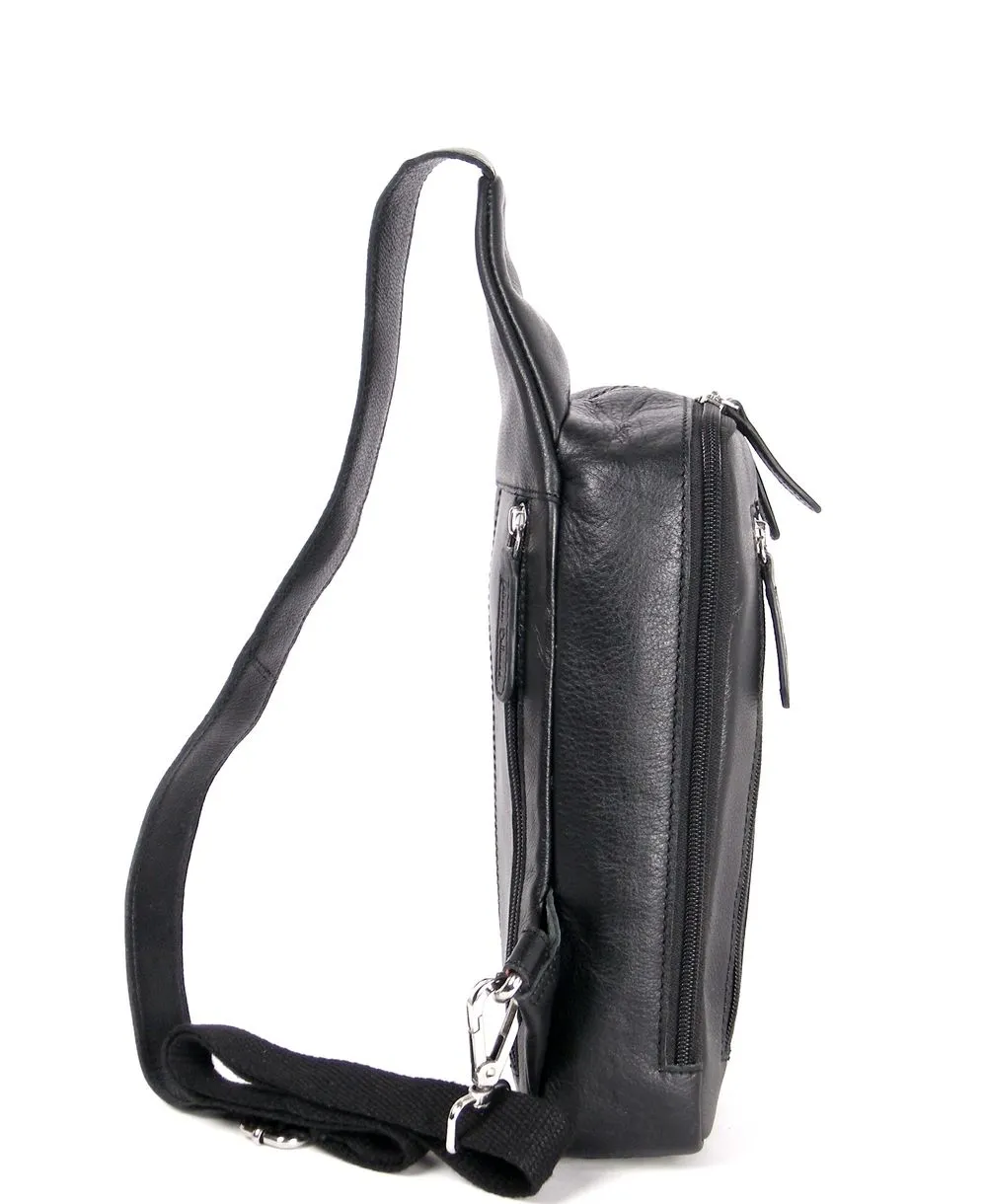 תיק אוכף שחור מעור נאפה לגבר | Alberto Bellucci – תמונה 3