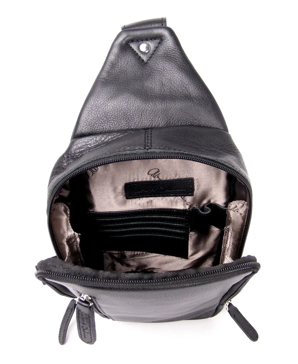 תיק אוכף שחור מעור נאפה לגבר | Alberto Bellucci – תמונה 6