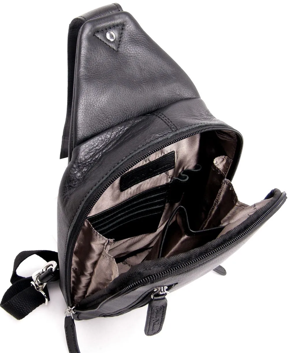 תיק אוכף שחור מעור נאפה לגבר | Alberto Bellucci – תמונה 7