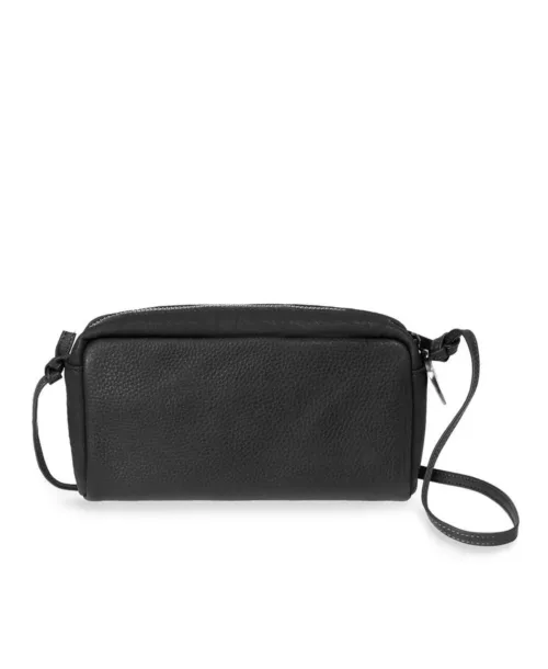 תיק צד לנשים מעור בצבע שחור, דגם קיוב של המעצבת נטע שדה