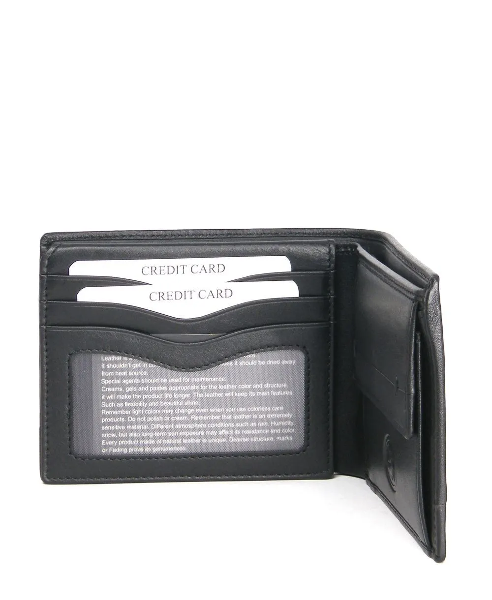 ארנק עור לגבר עם תא סתרים בשחור – תמונה 4