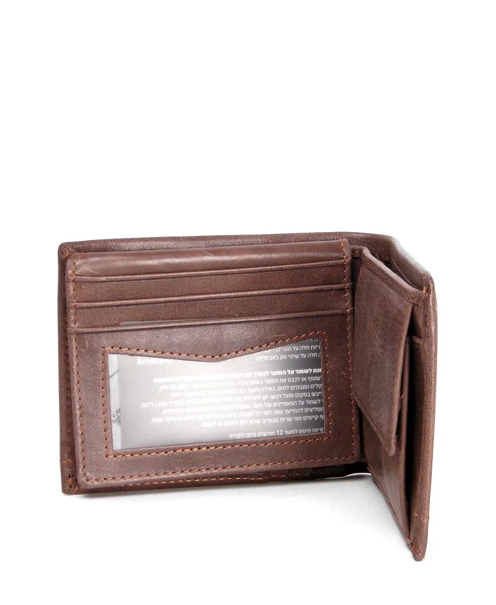 ארנק לגבר מעור חום מעונן ותא סתרים – תמונה 4