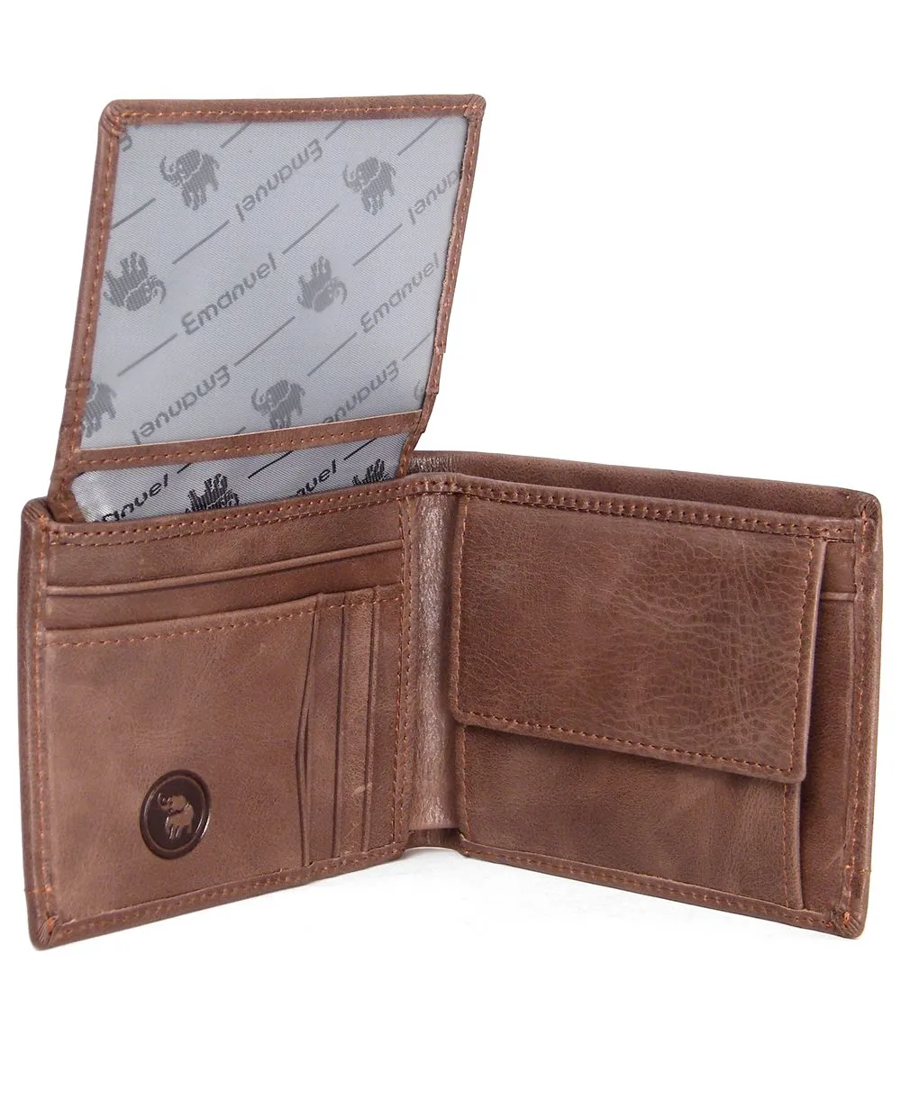 ארנק לגבר מעור חום מעונן ותא סתרים – תמונה 2