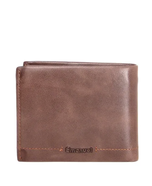 ארנק לגבר מעור חום מעונן כולל תא סתרים