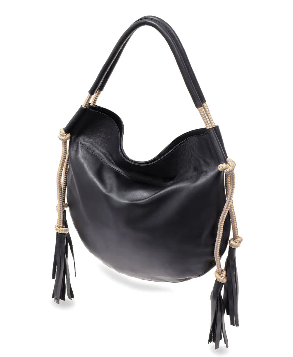 תיק צד לנשים מנטרה נאפה שחור | נטע שדה – תמונה 3