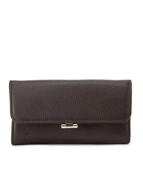 ארנק נטע שדה מעור חום כהה – דגם פרג