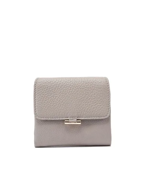 ארנק עור קטן לנשים בצבע אבן בהיר, דגם קאיין של נטע שדה