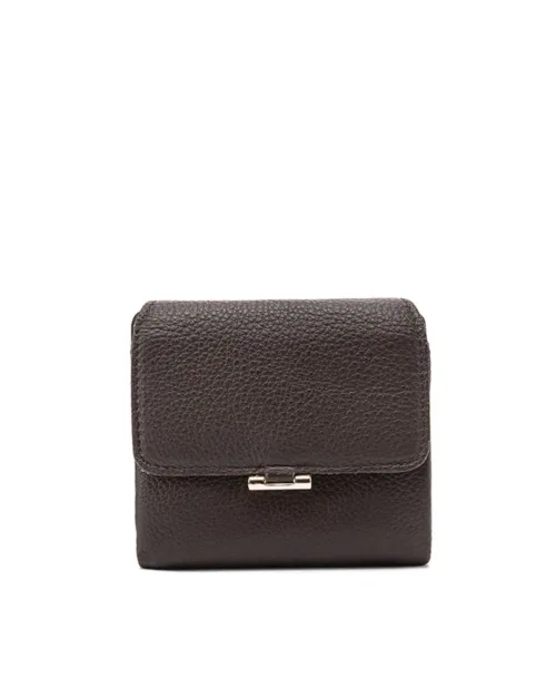 ארנק עור קטן לנשים בצבע חום כהה, דגם קאיין של נטע שדה