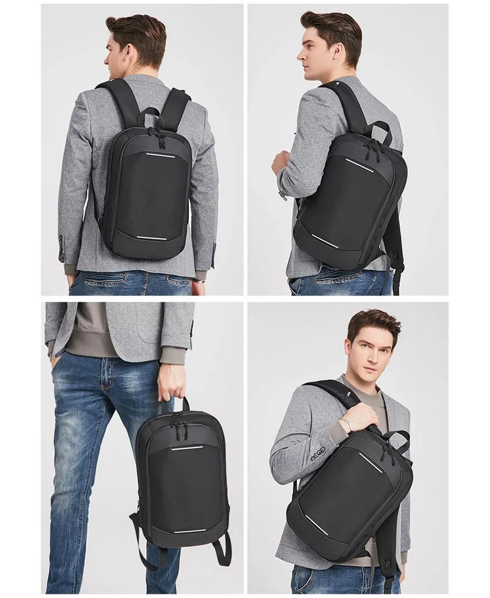 תיק גב למחשב נייד סלים שחור – תמונה 6