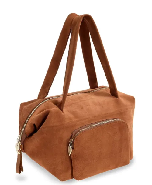 תיק צד לנשים דגם ערבה מזמש חום מבית נטע שדה