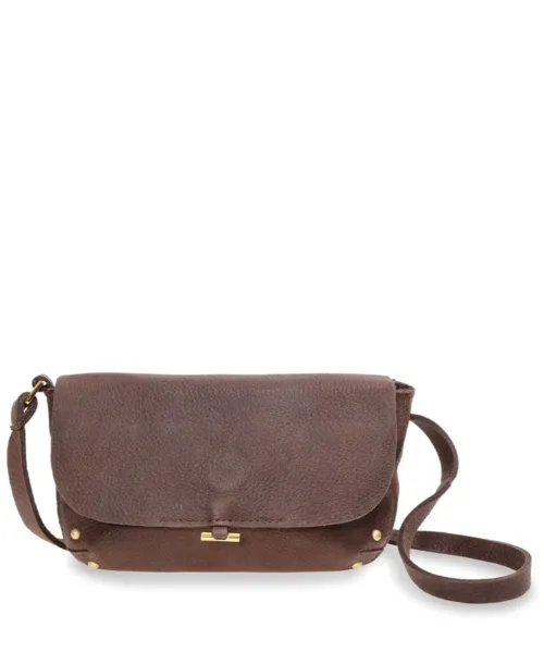 תיק לנשים מעור גודל מיני תום חום כהה סוואנה מעצבת נטע שדה