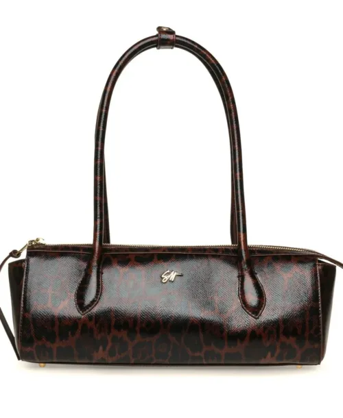 תיק יד סטיב מאדן דגם BREMY-E לנשים בהדפס נמר, דמוי עור מבריק