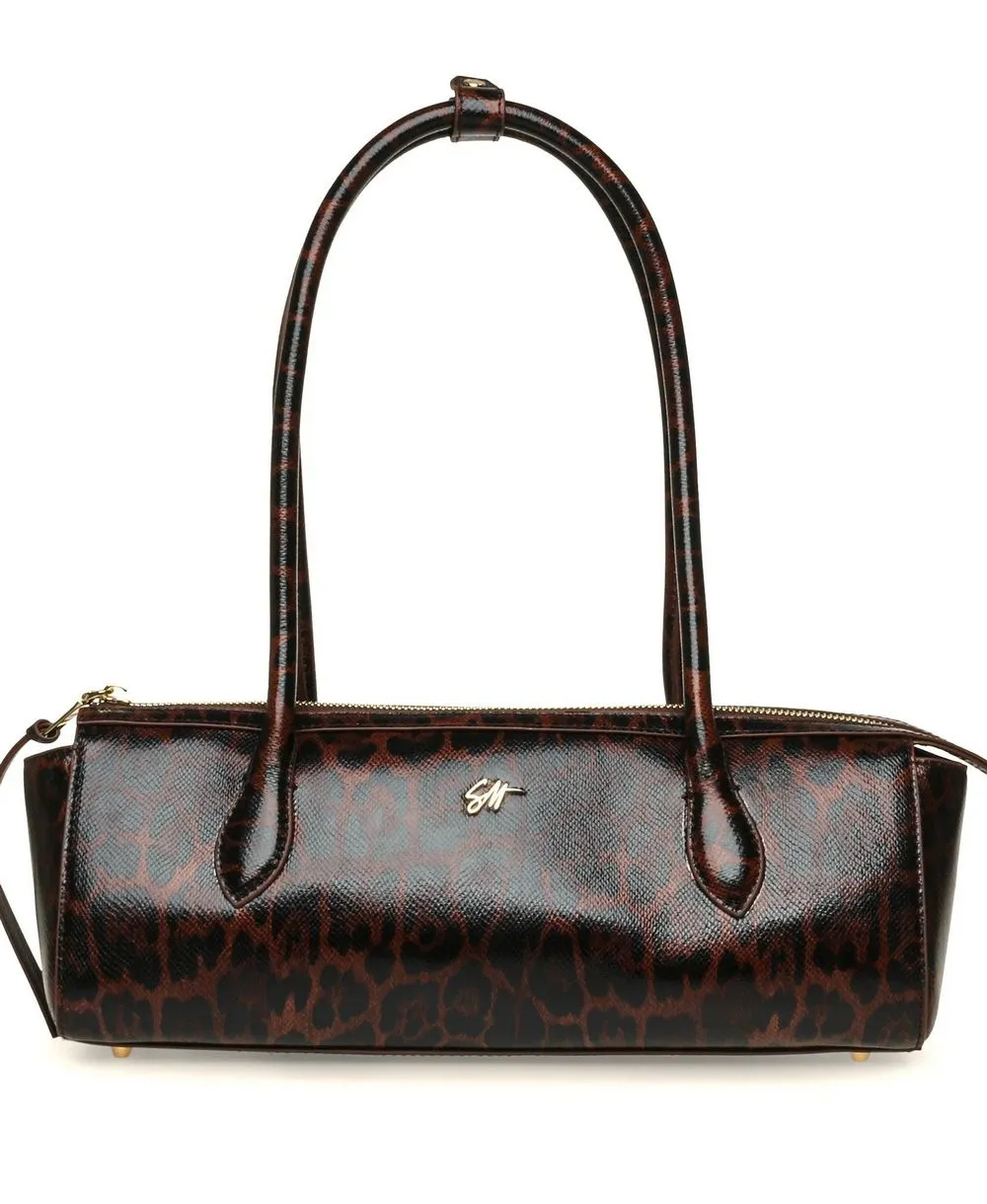 תיק יד סטיב מאדן דגם BREMY-E לנשים בהדפס נמר, דמוי עור מבריק