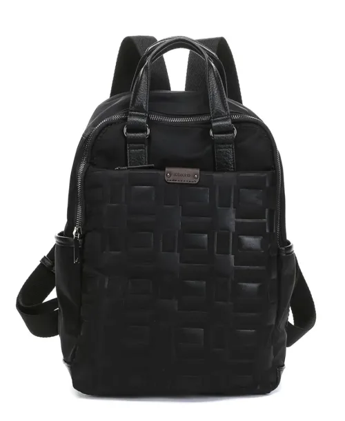 תיק גב לנשים טקסטורה שחור מעוצב Abbacino