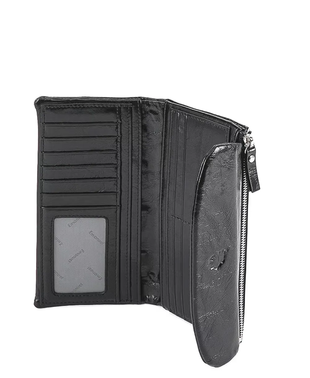 ארנק גדול לנשים אליאנה שחור | עמנואל – תמונה 3