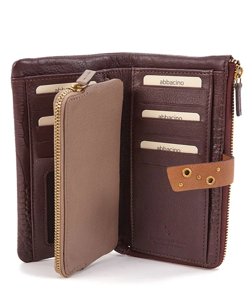 ארנק עור גדול לנשים עדיה בורגנדי | Abbacino – תמונה 2