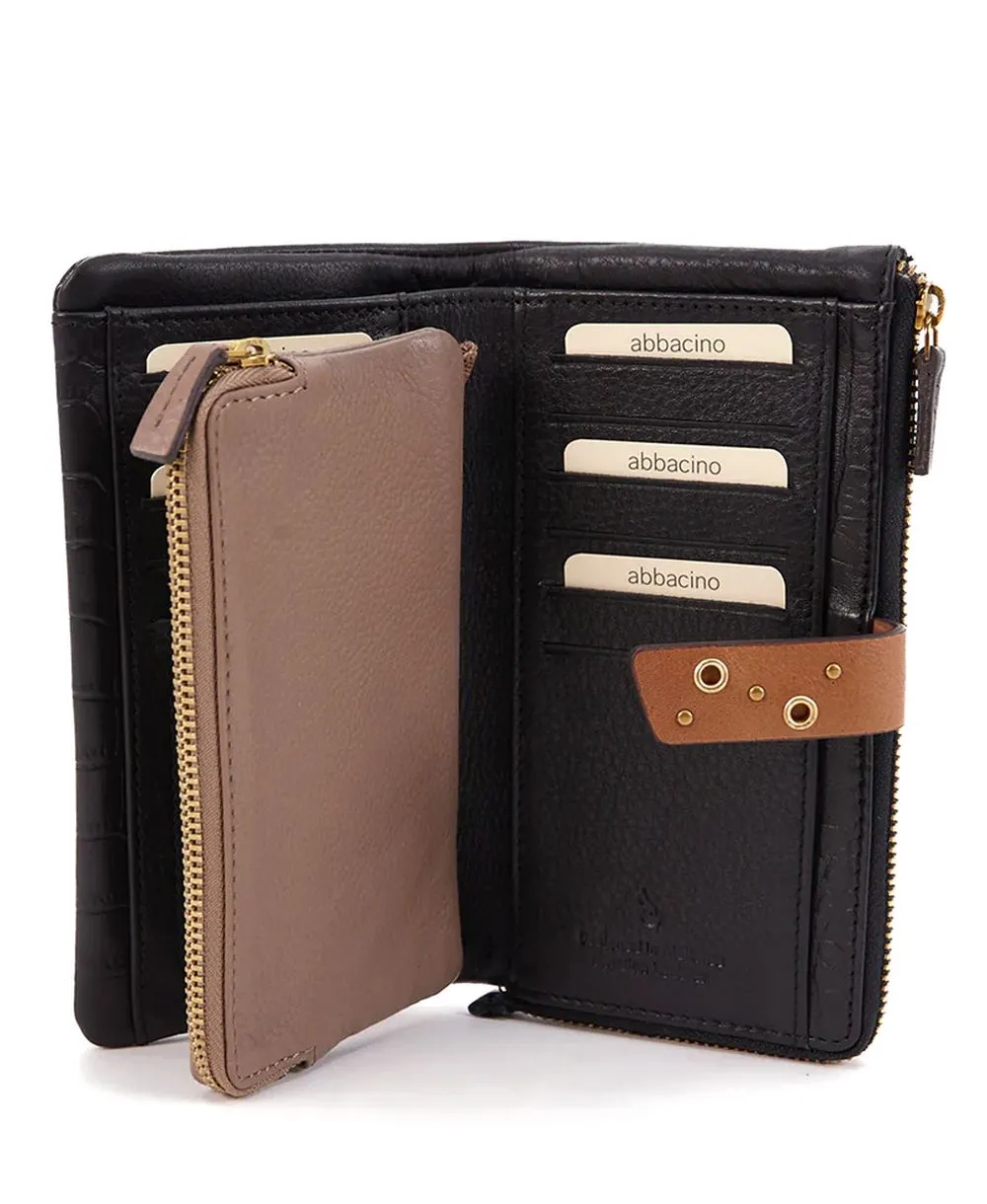 ארנק עור גדול לנשים עדיה שחור | Abbacino – תמונה 2