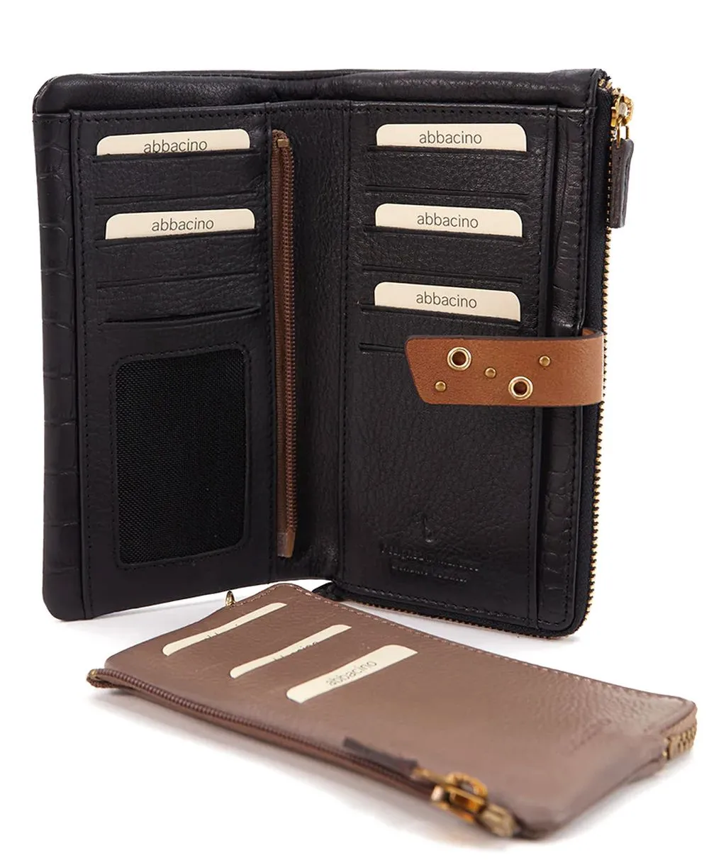 ארנק עור גדול לנשים עדיה שחור | Abbacino – תמונה 6