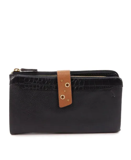 ארנק עור גדול לנשים עדיה שחור Abbacino