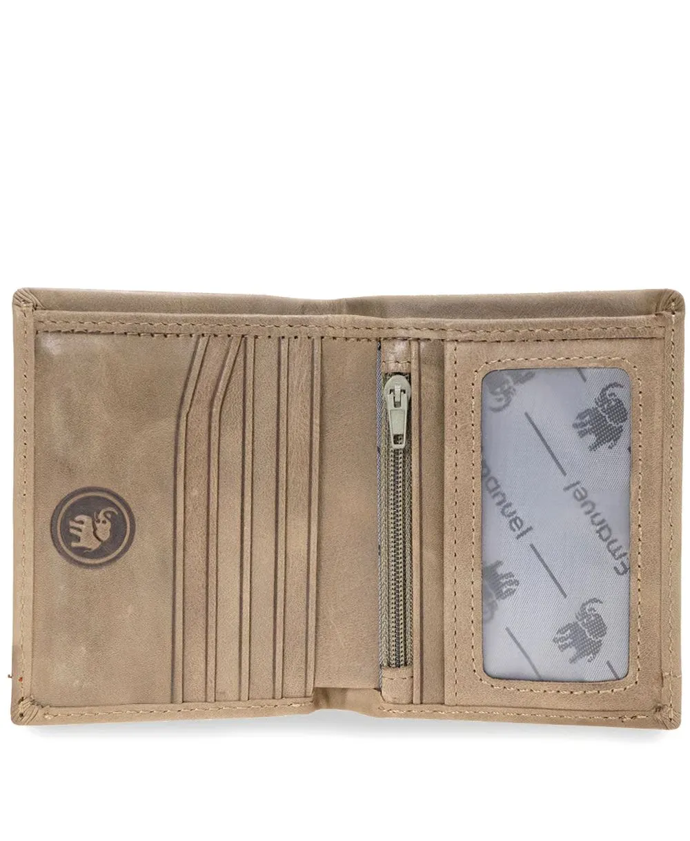 ארנק עור קטן לגבר בילי מגנט חאקי | עמנואל – תמונה 2