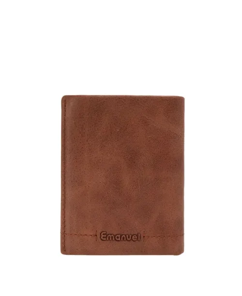 ארנק עור קטן לגבר בילי חום משומן - ארנקי עמנואל