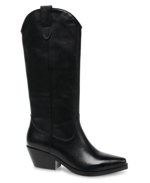 מגפי בוקרים מעור נאפה לנשים סטיב מאדן WESTSIDE בשחור