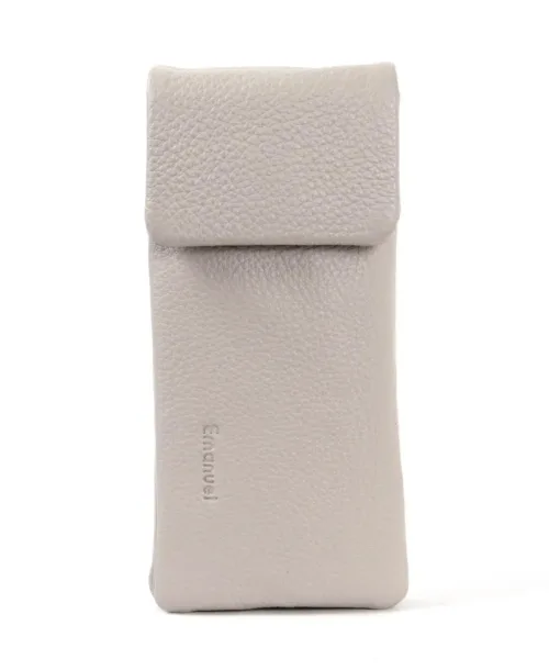 נרתיק ל 2 זוגות משקפיים מעור אבן בהיר ארנקי עמנואל (1)