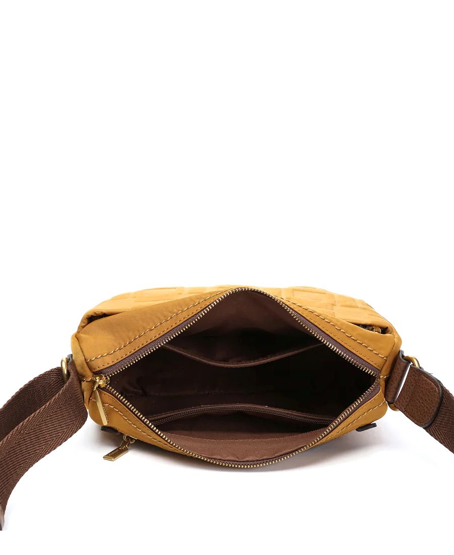 תיק אלכסוני קטן טקסטורה אמבר מעוצב | Abbacino – תמונה 5