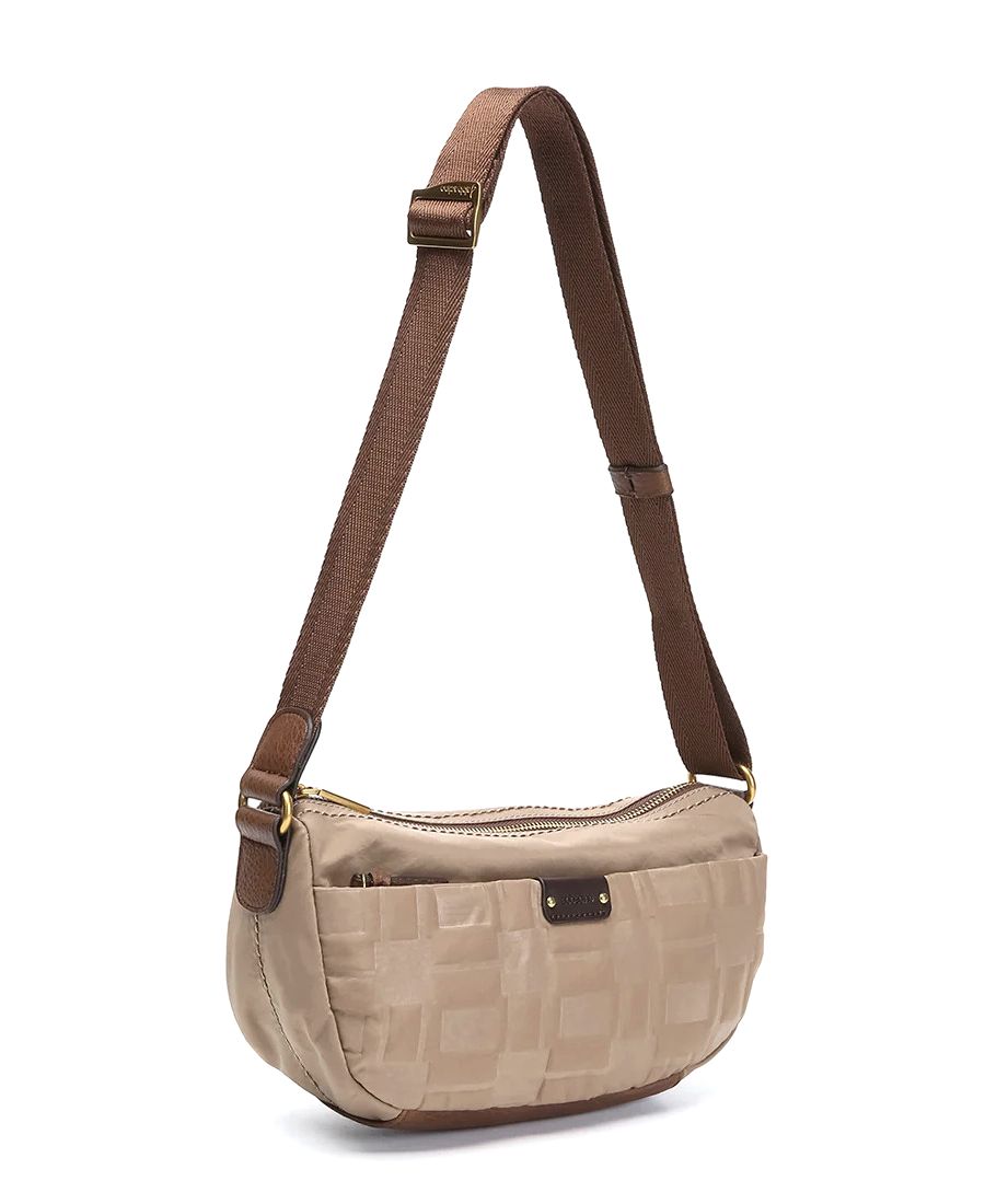 תיק אלכסוני קטן טקסטורה קאמל מעוצב | Abbacino – תמונה 2