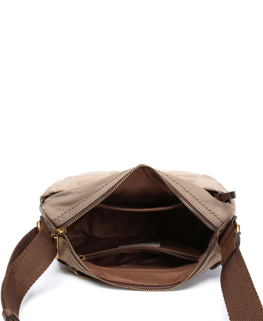 תיק אלכסוני קטן טקסטורה קאמל מעוצב | Abbacino – תמונה 5