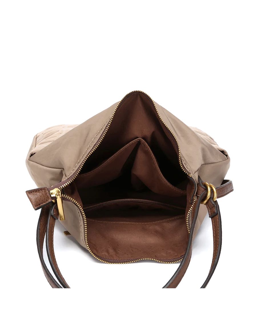 תיק גב/צד לנשים טקסטורה קאמל מעוצב | Abbacino – תמונה 6